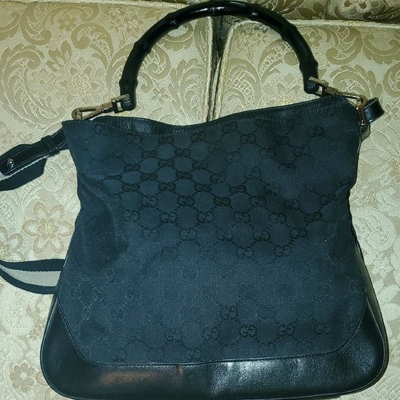 Gucci Handbags - Gucci Bamboo Sherry Line Shoulder Bag EUC